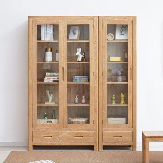 Humbie Solid Oak Slim Display Cabinet - Image 8