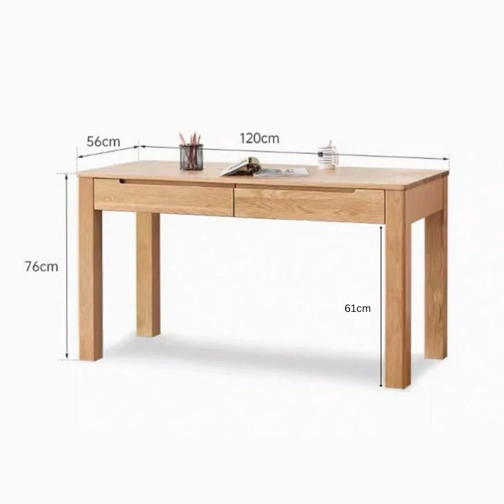 Humbie Solid Oak Study Desk - Image 11