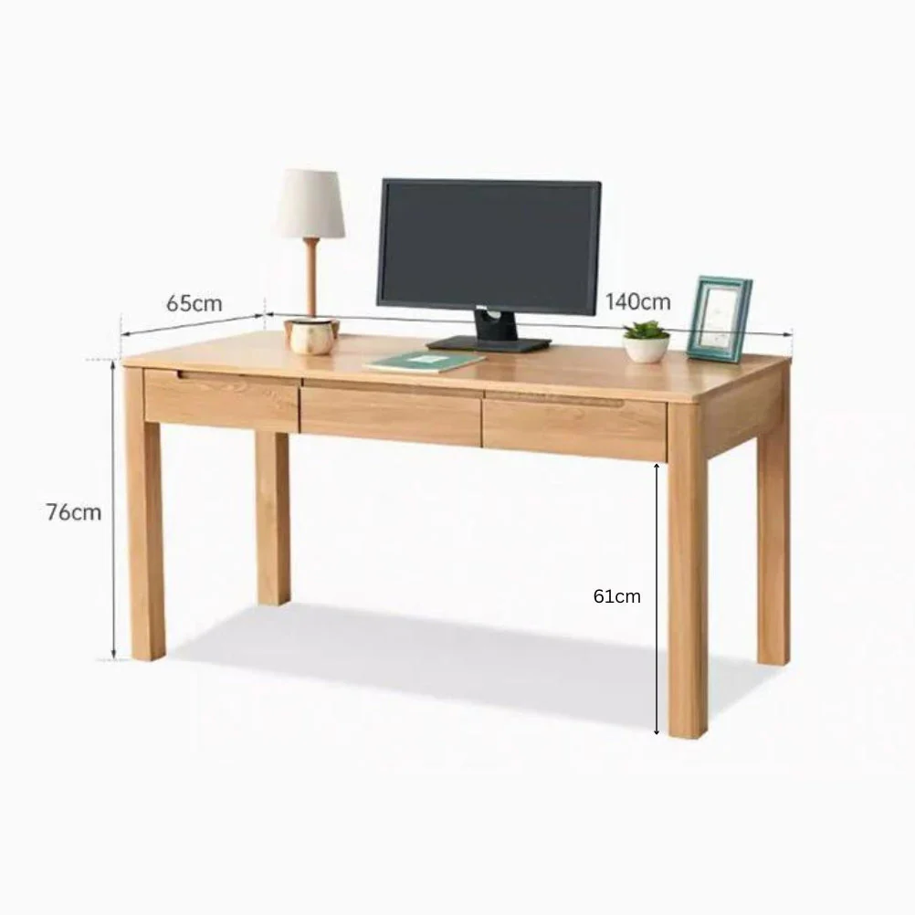 Humbie Solid Oak Study Desk - Image 12