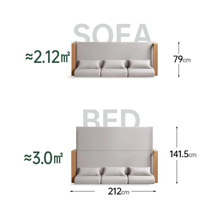 Hyogo Natural Solid Oak Sofa Bed - Image 11