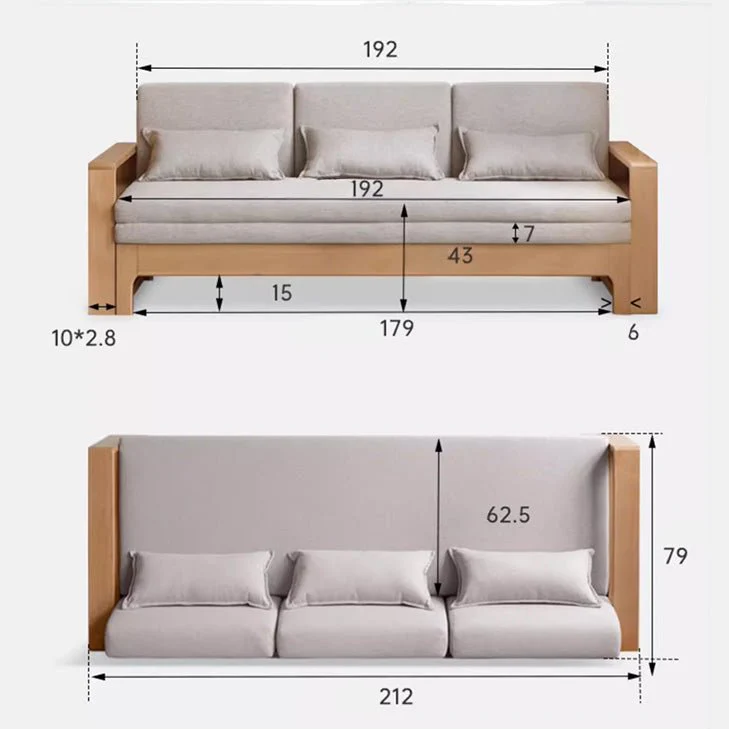 Hyogo Natural Solid Oak Sofa Bed - Image 8