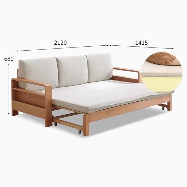 Hyogo Natural Solid Oak Sofa Bed - Image 9