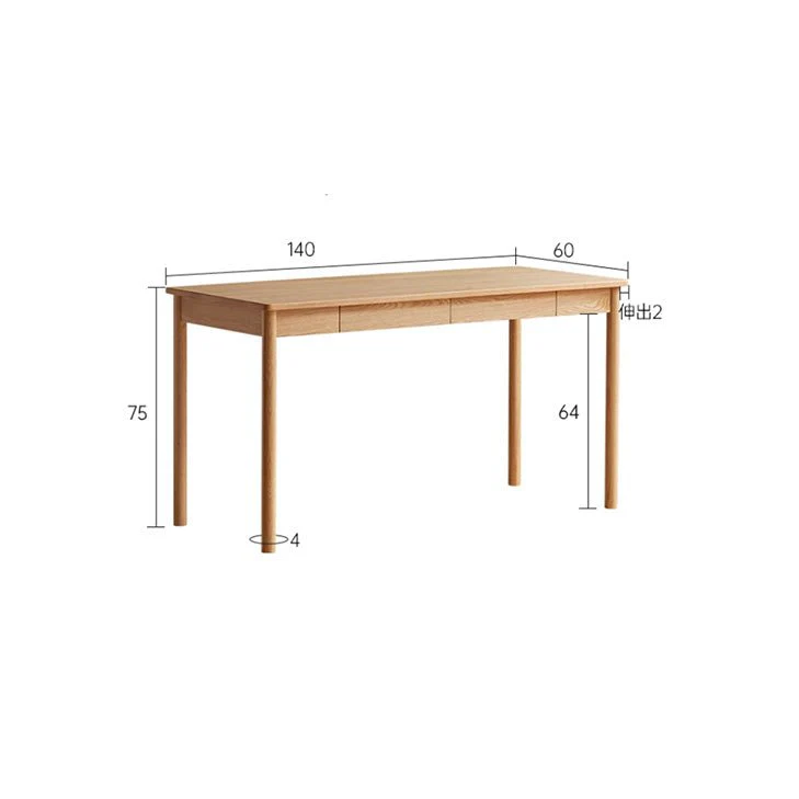 Jena Natural Solid Oak Writing Desk - Image 11