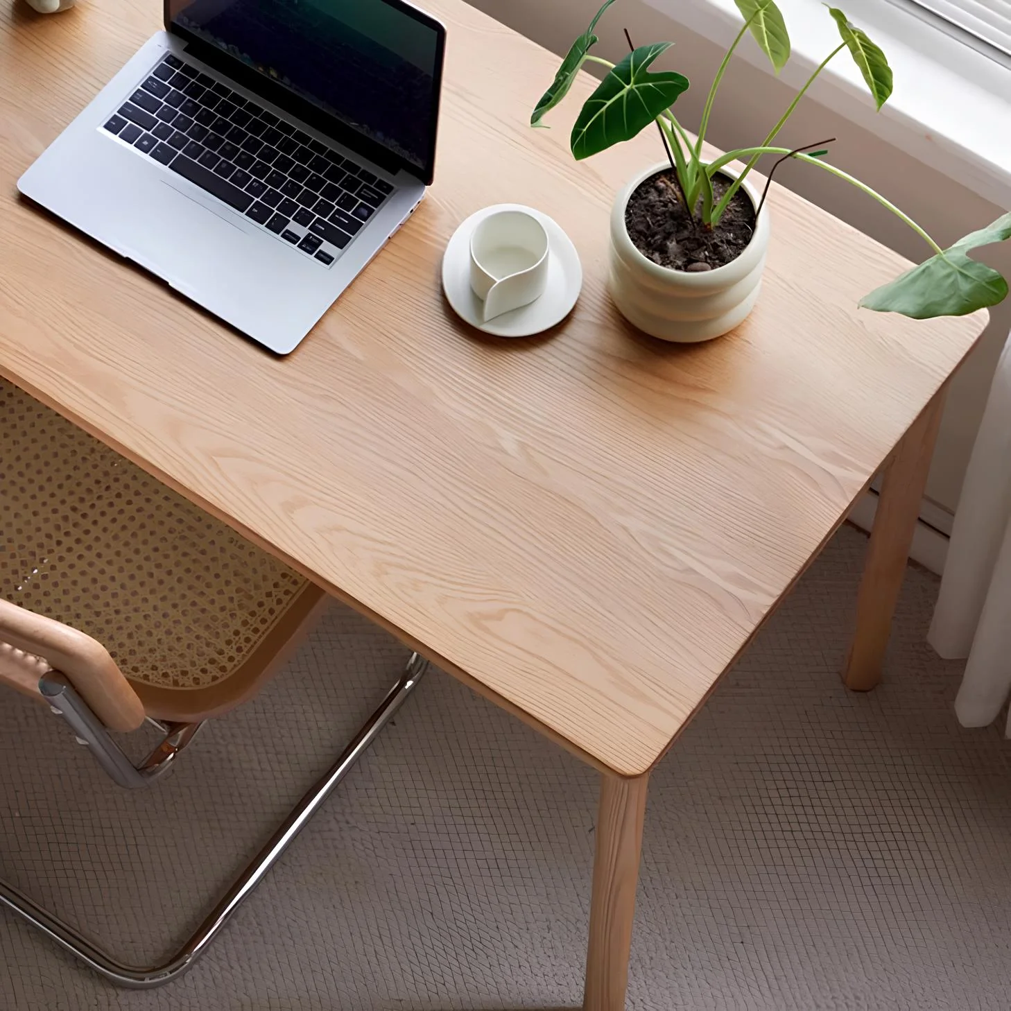 Jena Natural Solid Oak Writing Desk - Image 4