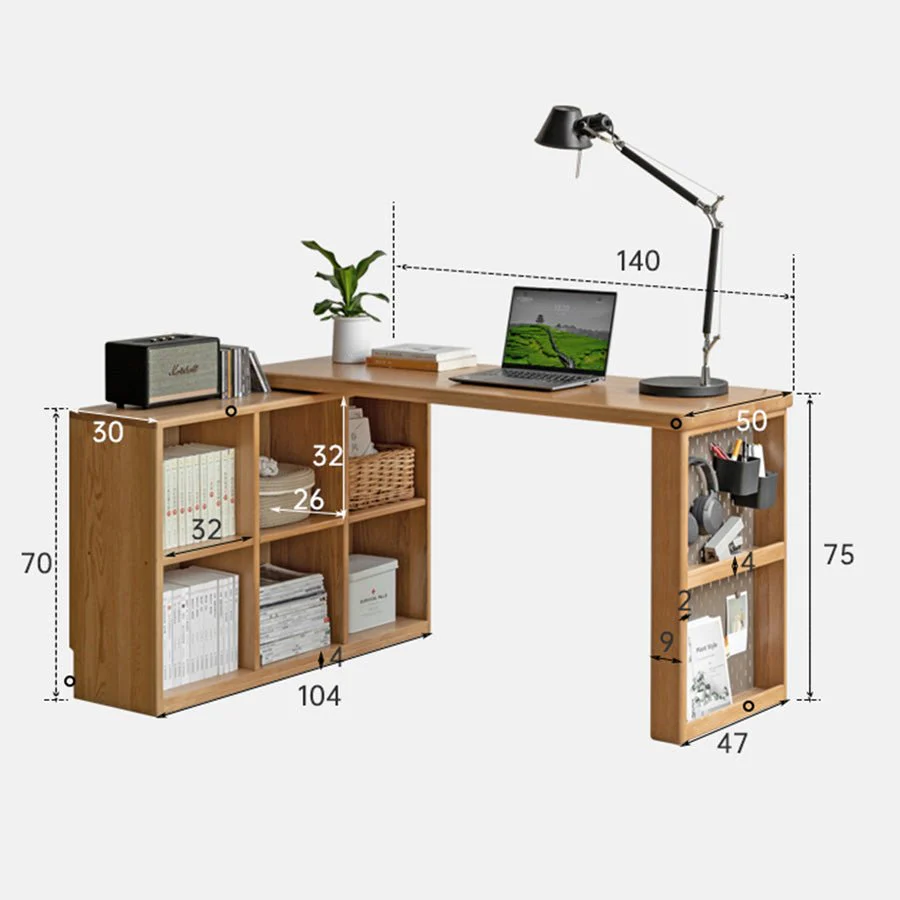 Kalana Natural Solid Oak Extending Corner Desk - Image 10