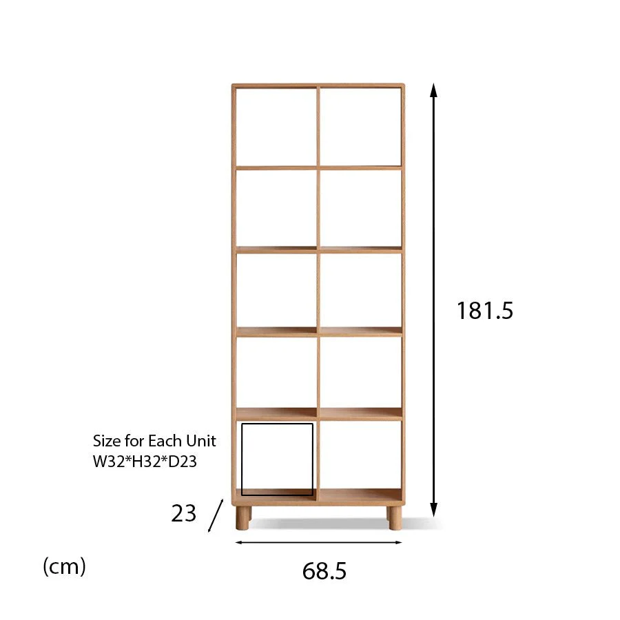 Kasai Natural Solid Oak Bookcase / Display Shelves - Image 10
