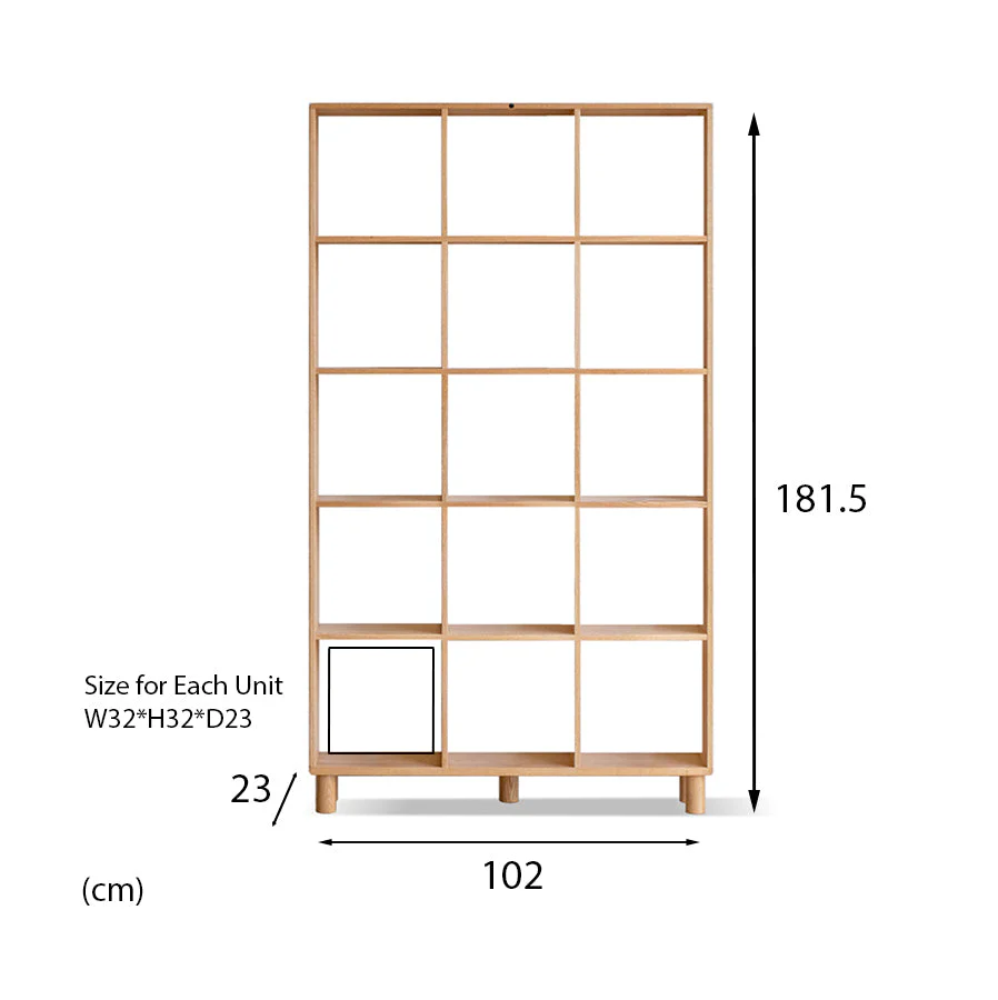Kasai Natural Solid Oak Bookcase / Display Shelves - Image 11