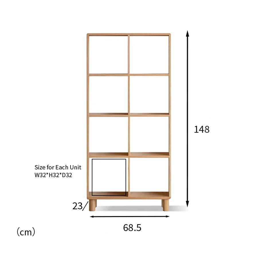 Kasai Natural Solid Oak Bookcase / Display Shelves - Image 8