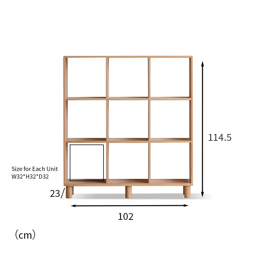 Kasai Natural Solid Oak Bookcase / Display Shelves - Image 9