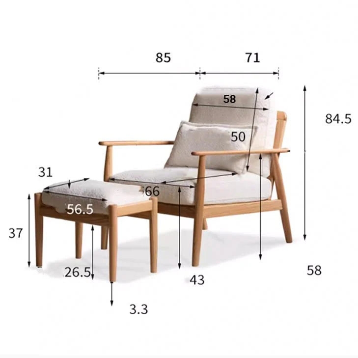 Keenland Natural Solid Oak Leisure Chair Sofa - Image 5