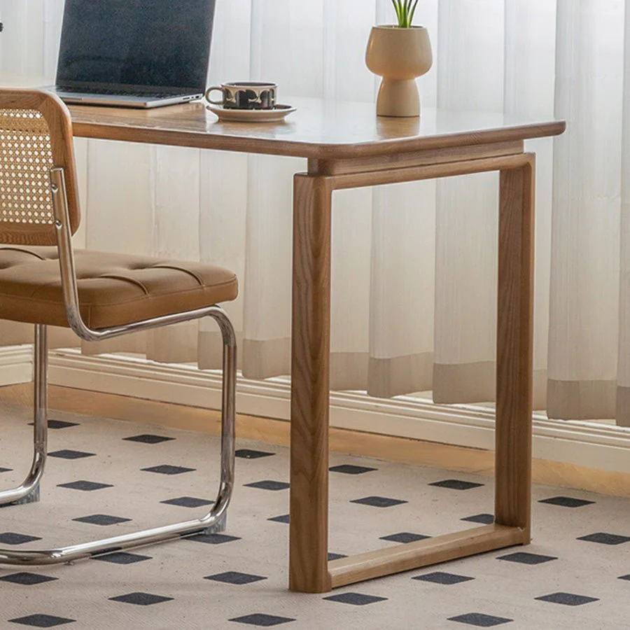 Kemberg Natural Solid Ash Writing Desk with Drawers - Image 3