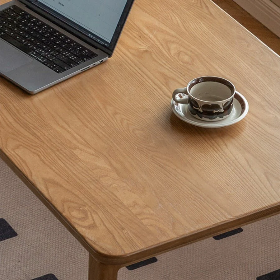 Kemberg Natural Solid Ash Writing Desk with Drawers - Image 4