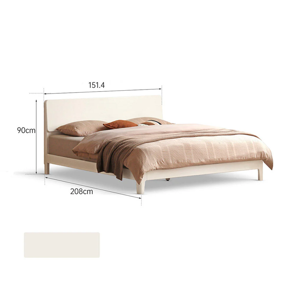 Kemi Cream Rubber Wood Painted Bed Frame - Image 10