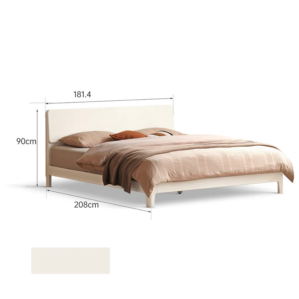 Kemi Cream Rubber Wood Painted Bed Frame - Image 11