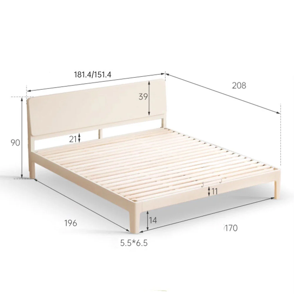 Kemi Cream Rubber Wood Painted Bed Frame - Image 12