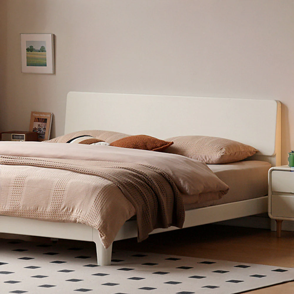 Kemi Cream Rubber Wood Painted Bed Frame - Image 5