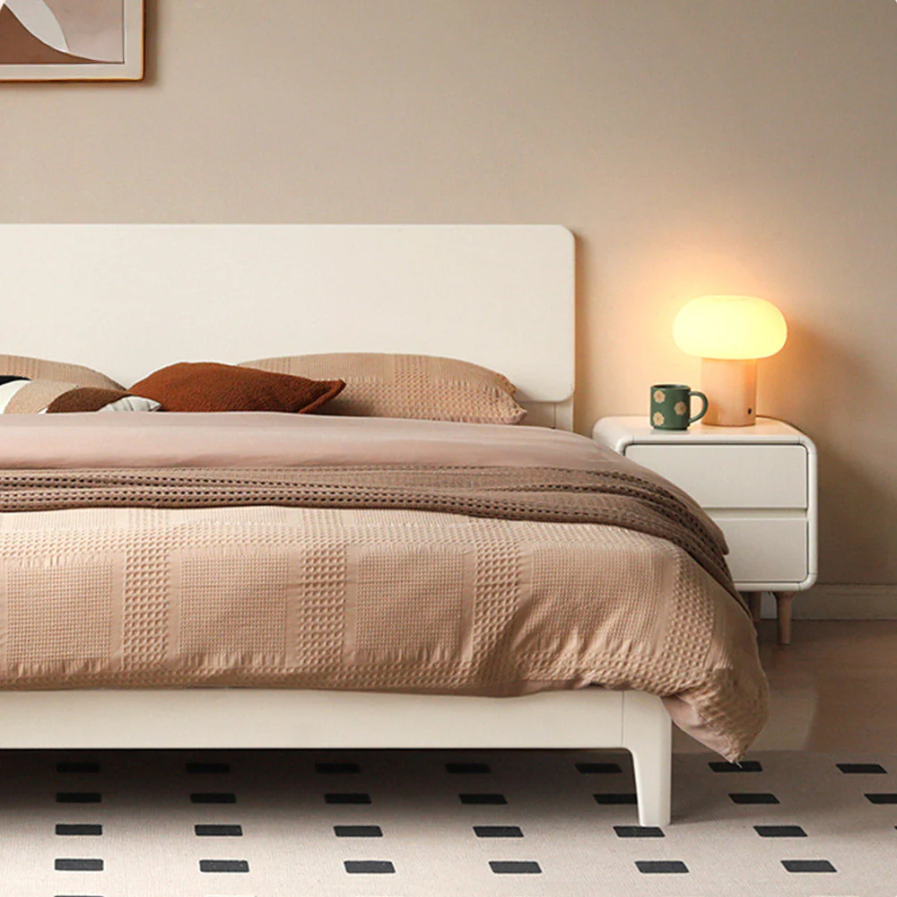 Kemi Cream Rubber Wood Painted Bed Frame - Image 6