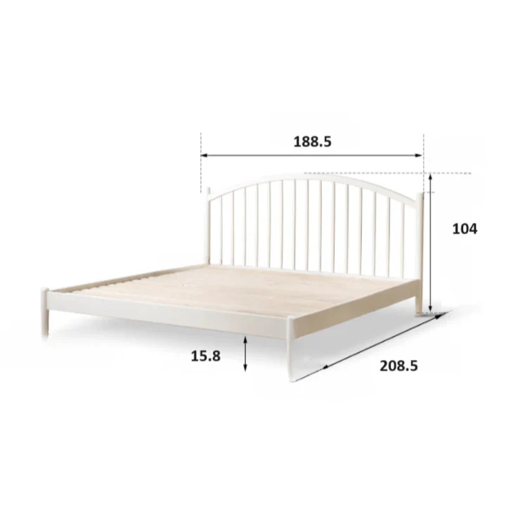 Kemi Cream Tulip Poplar Painted Harp Bed Frame - Image 10