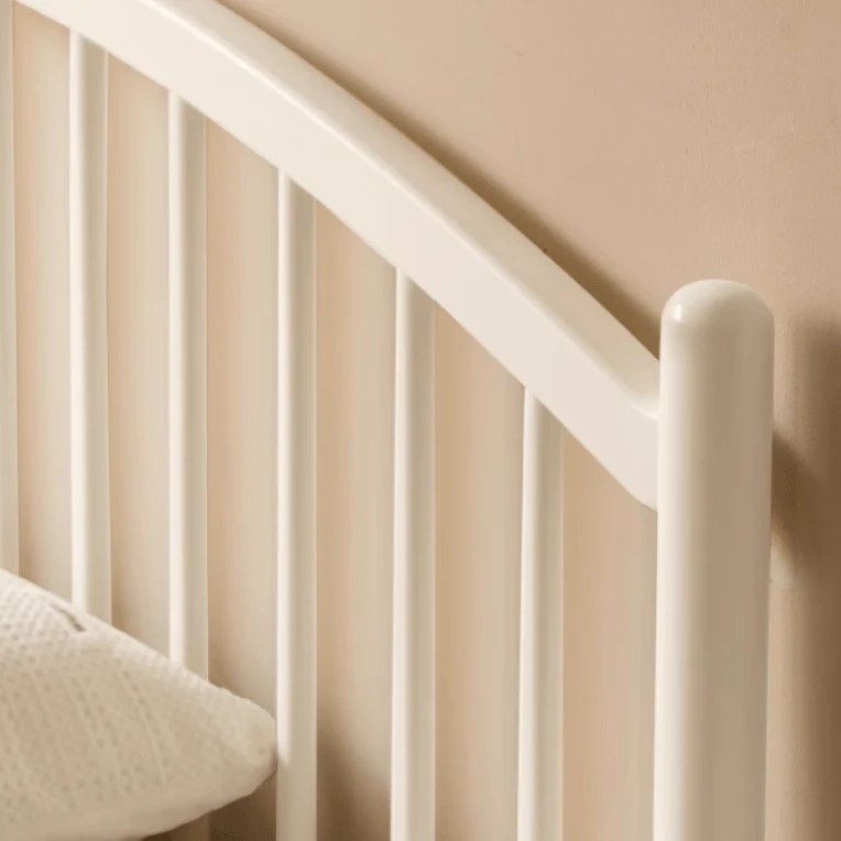Kemi Cream Tulip Poplar Painted Harp Bed Frame - Image 7
