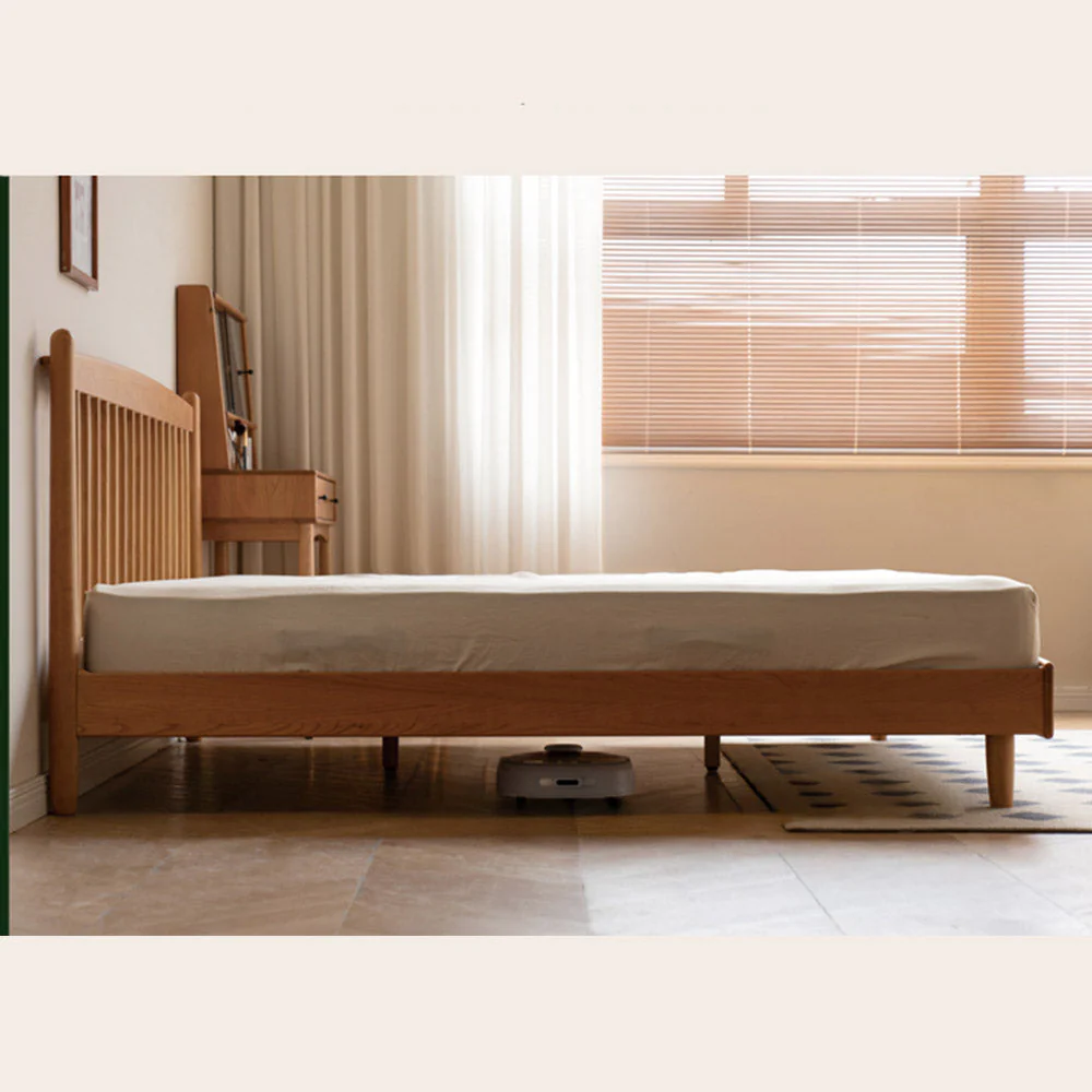 Kemi Natural Solid Cherry Harp Bed Frame - Image 5