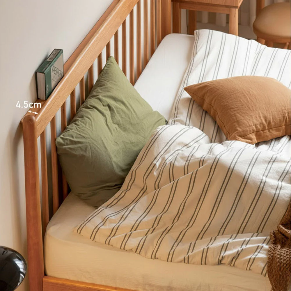 Kemi Natural Solid Cherry Harp Bed Frame - Image 6