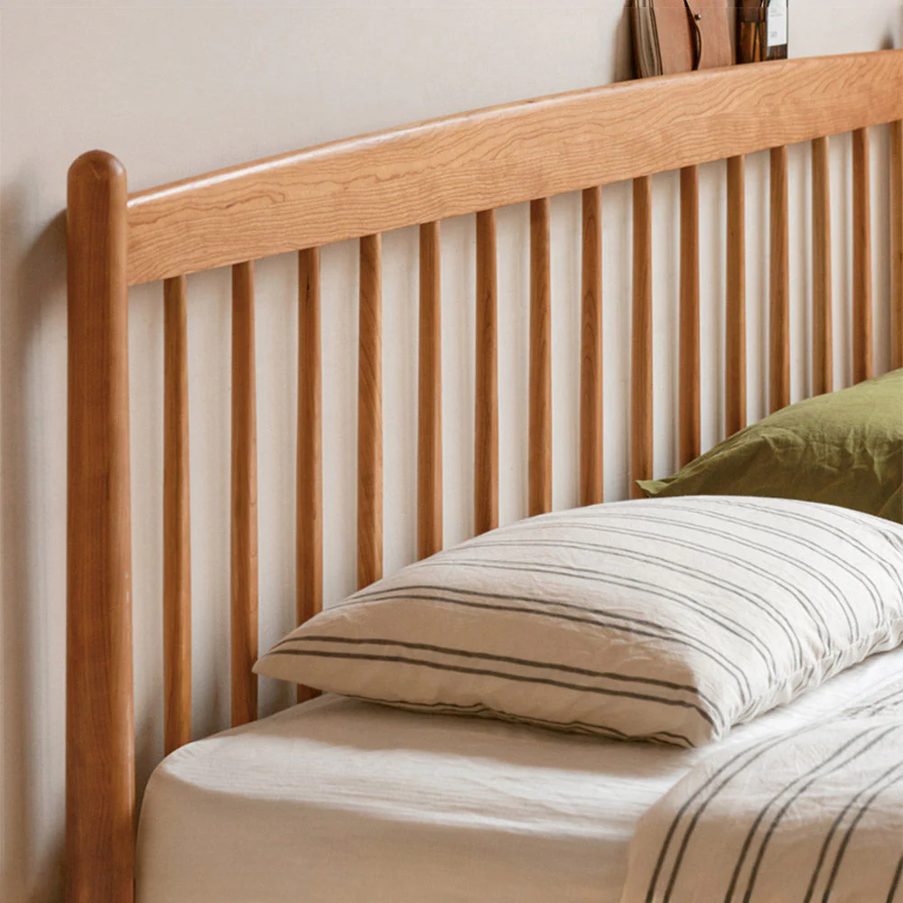 Kemi Natural Solid Cherry Harp Bed Frame - Image 7