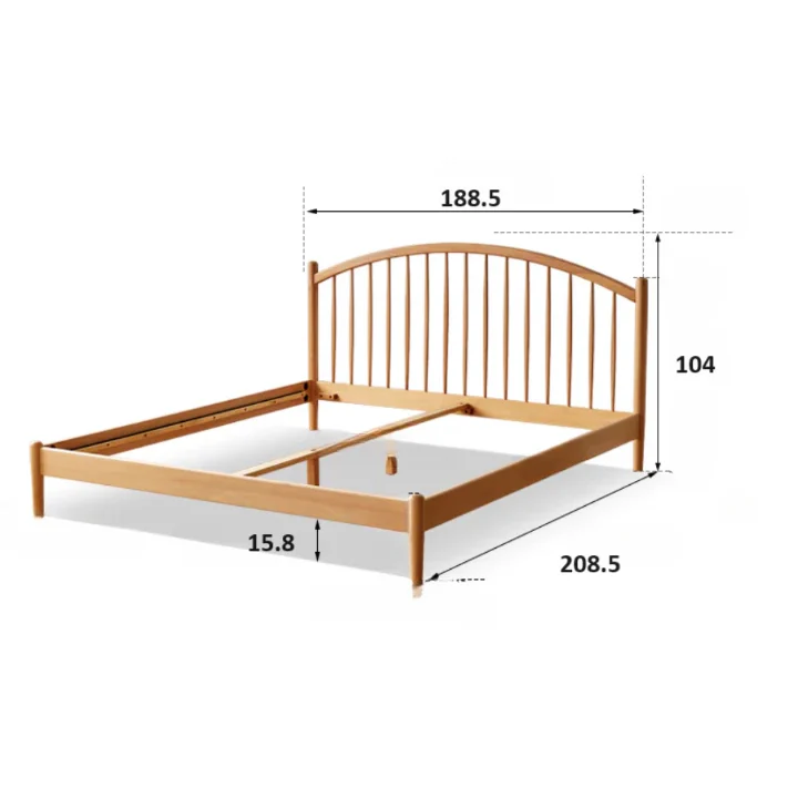 Kemi Natural Solid Beech Harp Bed Frame - Image 10