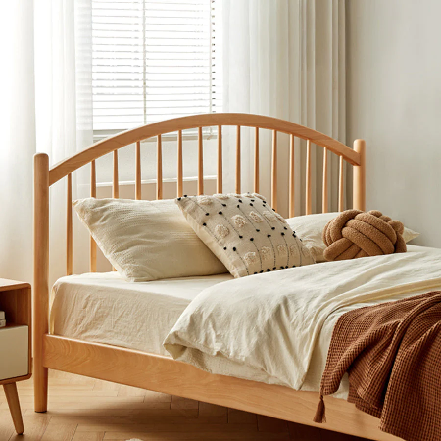 Kemi Natural Solid Beech Harp Bed Frame - Image 4