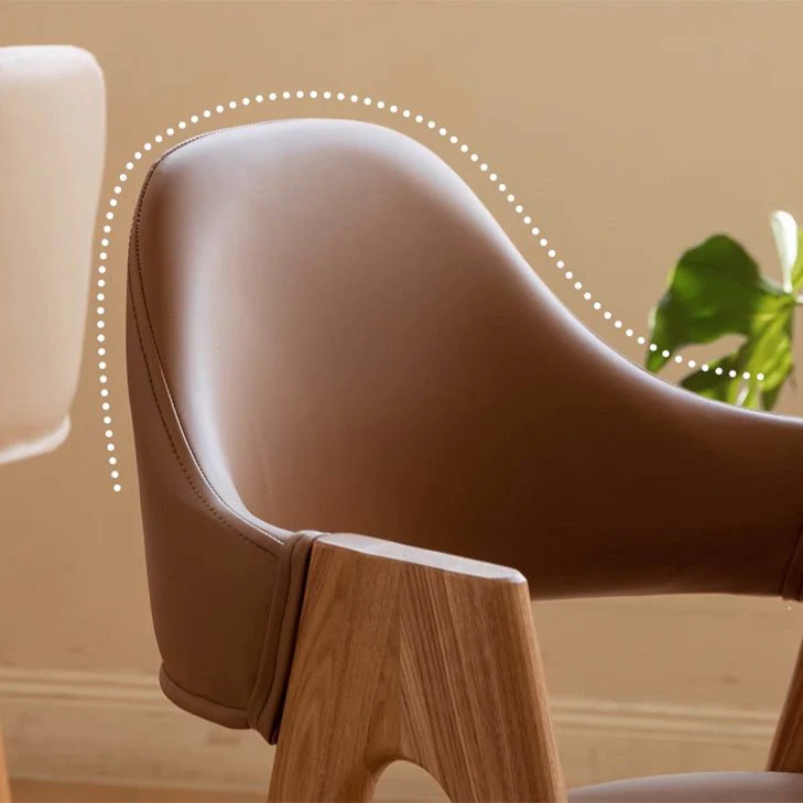 Kidal Natural Solid Oak Dining Chair with Engineered Leather Pad - Image 4