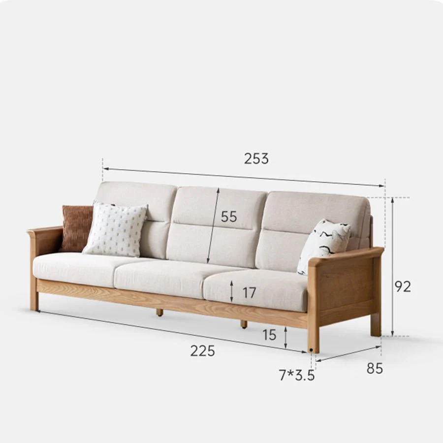 Kloten Natural Solid Ash Sofa - Image 13