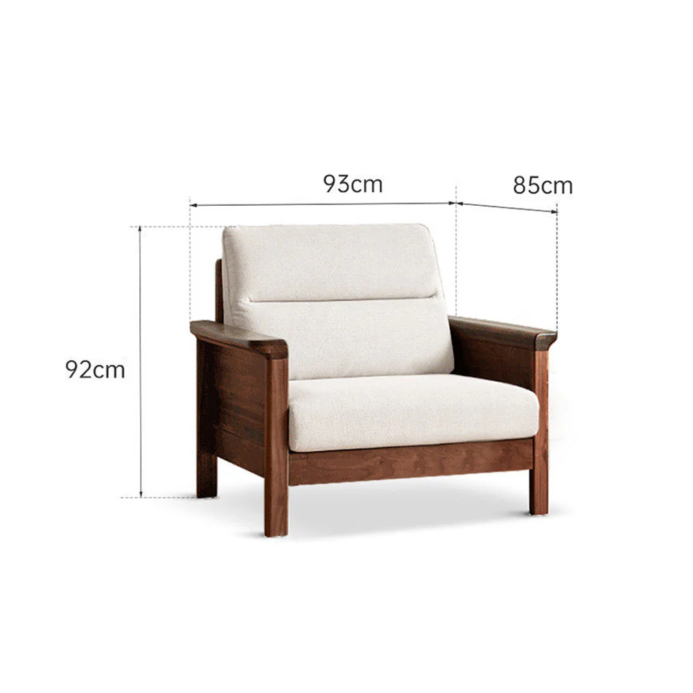 Kloten Natural Solid Walnut Sofa - Image 14