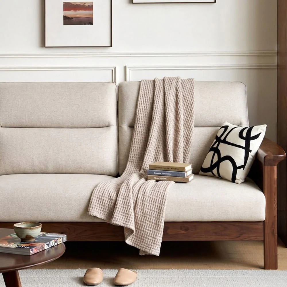 Kloten Natural Solid Walnut Sofa - Image 3