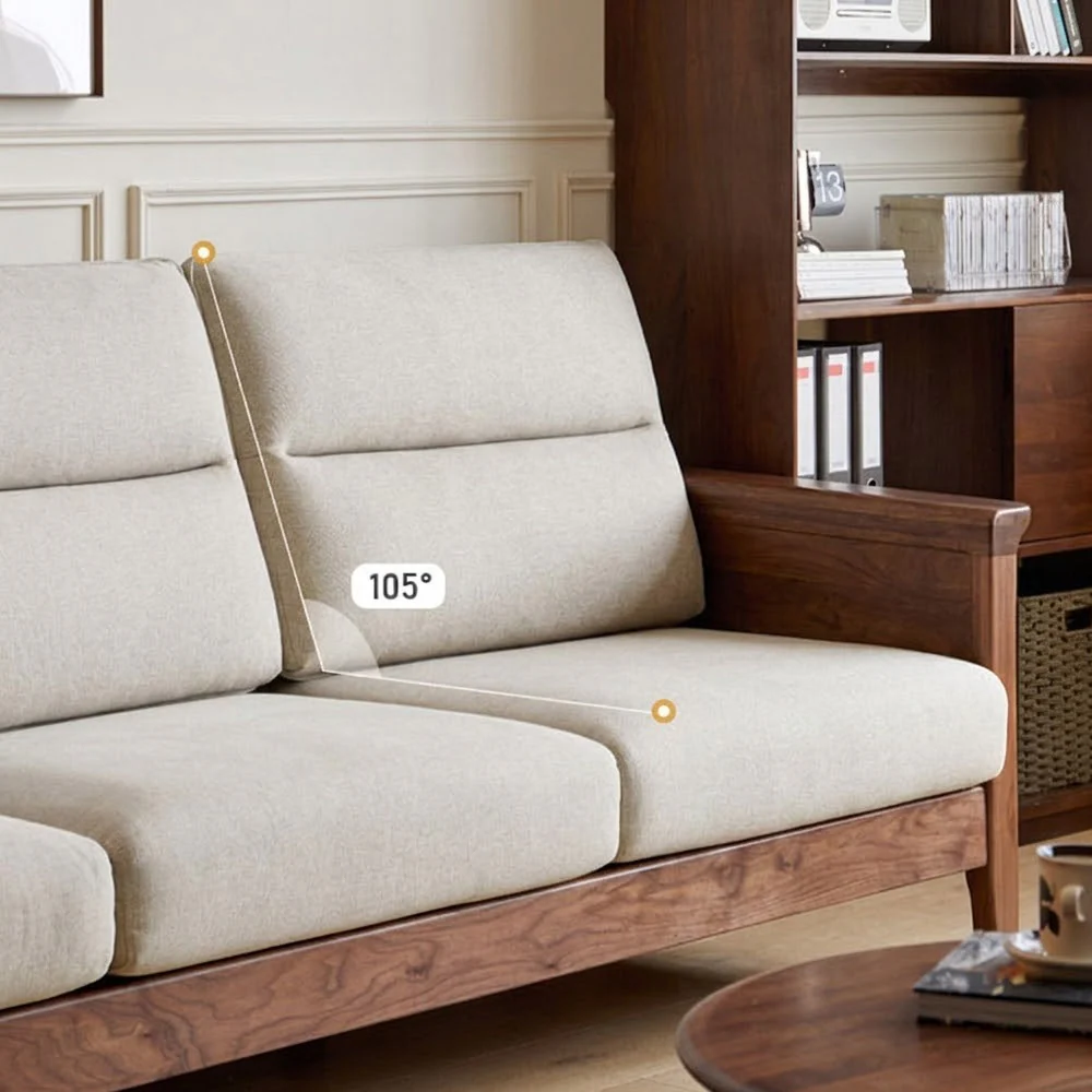 Kloten Natural Solid Walnut Sofa - Image 5