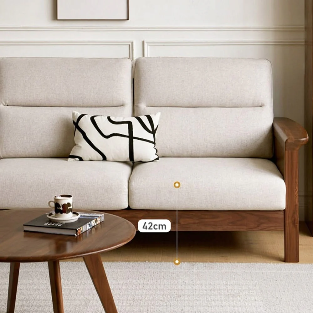 Kloten Natural Solid Walnut Sofa - Image 6