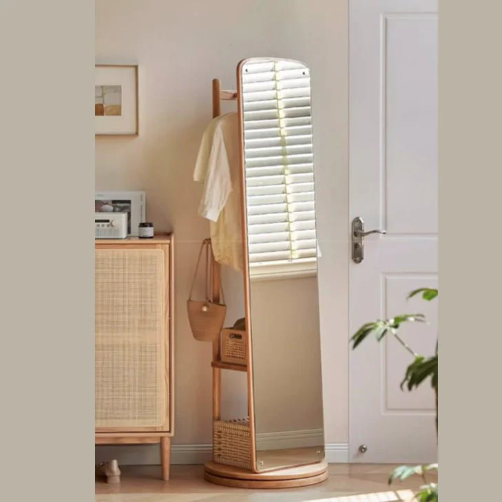 Koli Natural Solid Oak Dress Mirror Rack