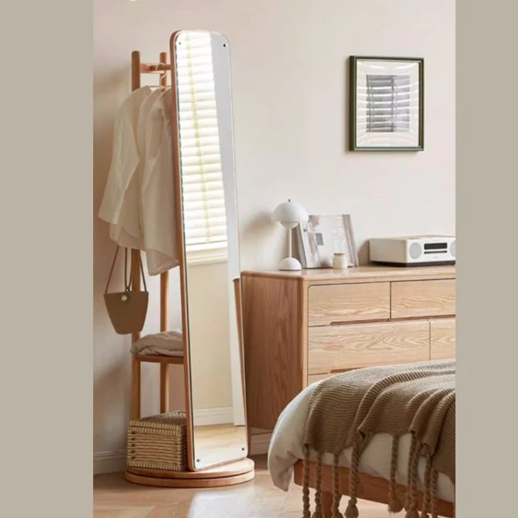 Koli Natural Solid Oak Dress Mirror Rack - Image 3