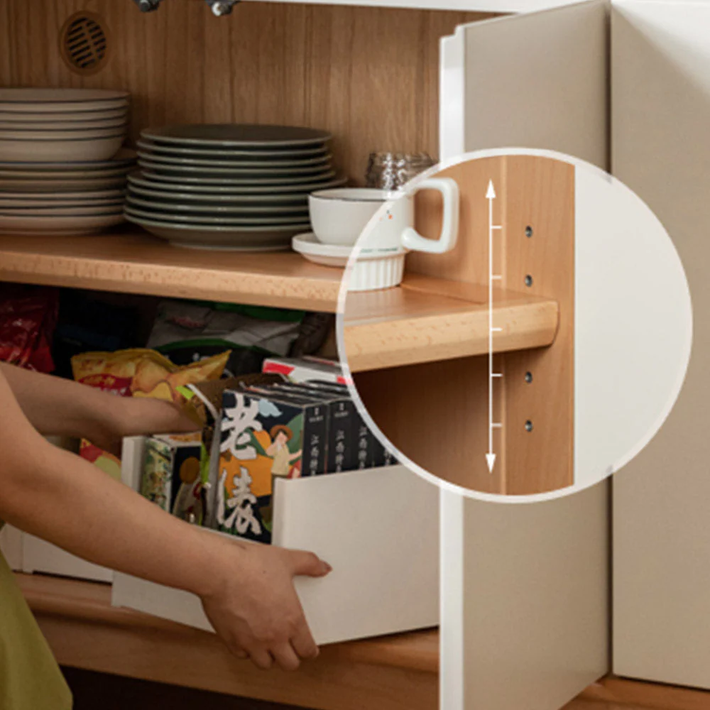 Korge Solid Beech Sideboard with Hutch Dresser Top - Image 12
