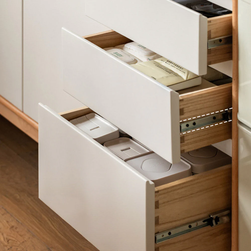 Korge Solid Beech Sideboard with Hutch Dresser Top - Image 14