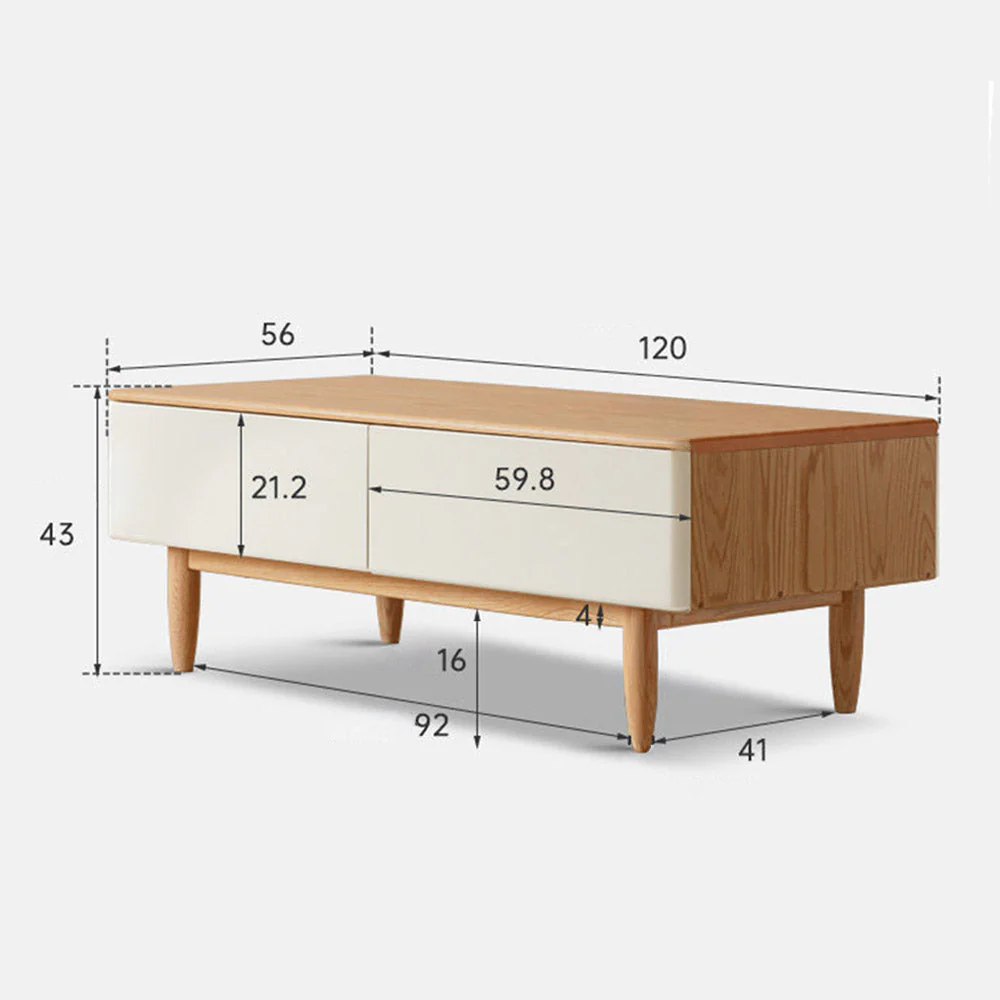 Korge Solid Oak Coffee Table - Image 9