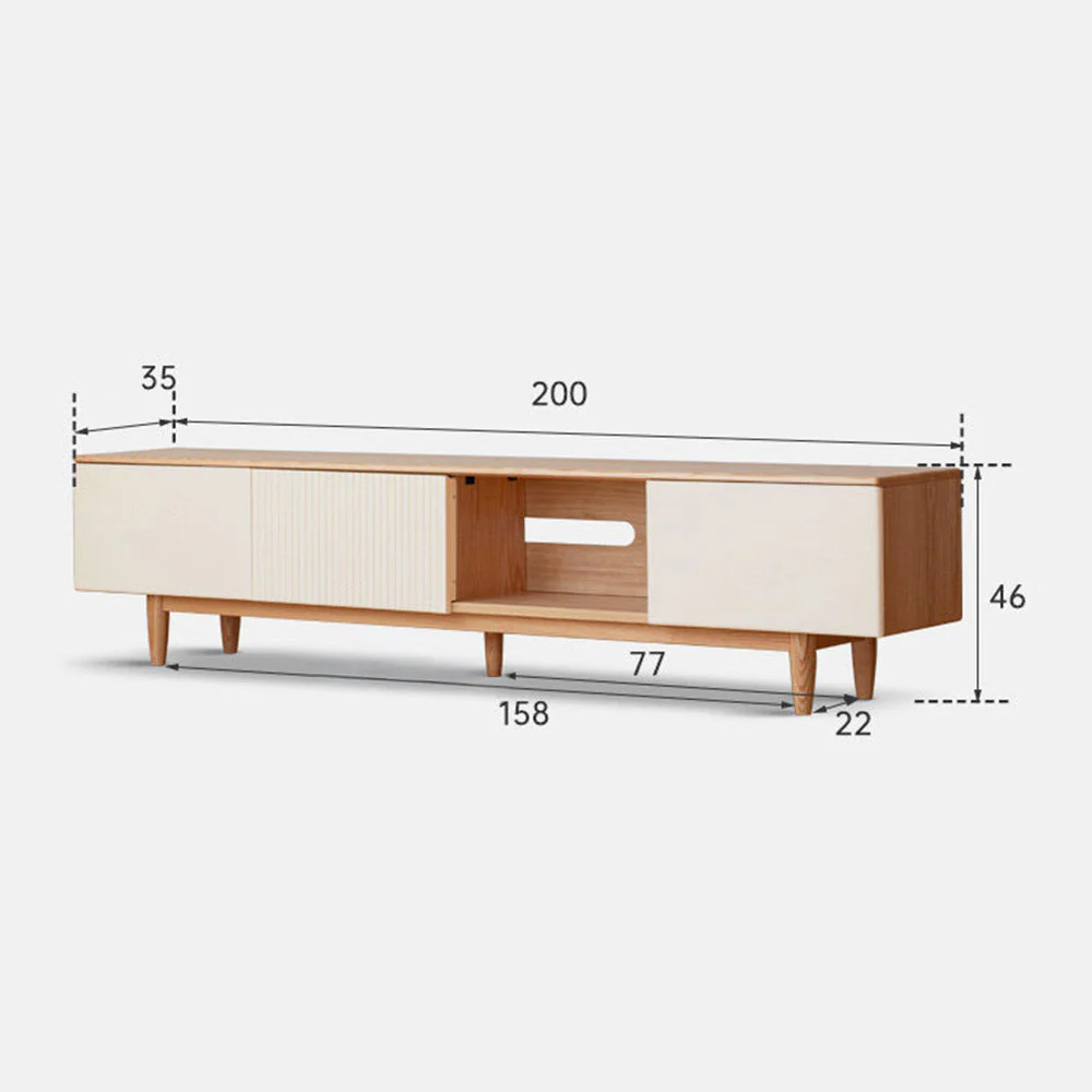 Korge Solid Oak Entertainment Unit - Image 11