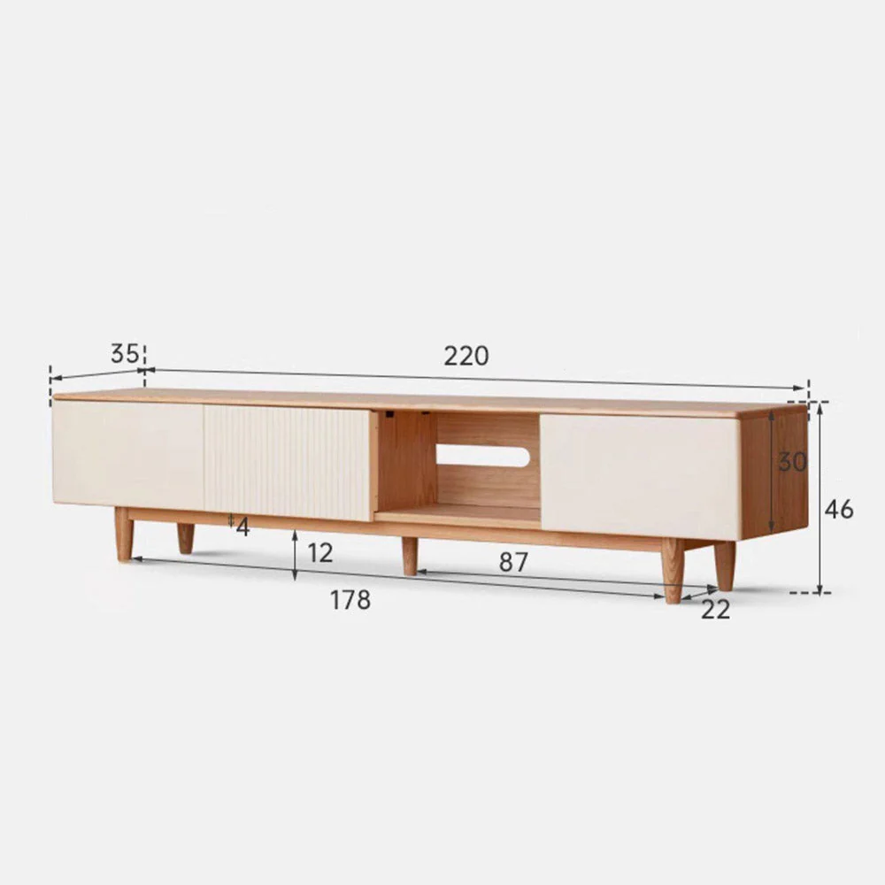 Korge Solid Oak Entertainment Unit - Image 12