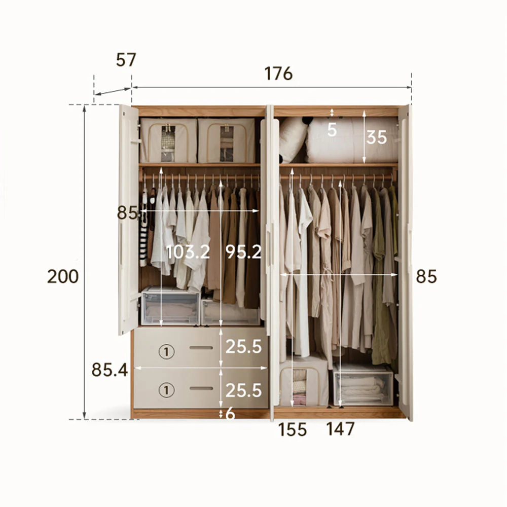 Korge Solid Oak Wardrobe - Image 13
