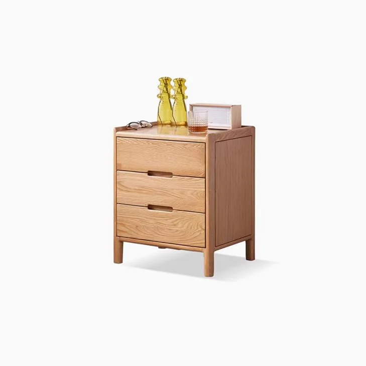 Kusel Natural Solid Oak Bedside Table - Image 11