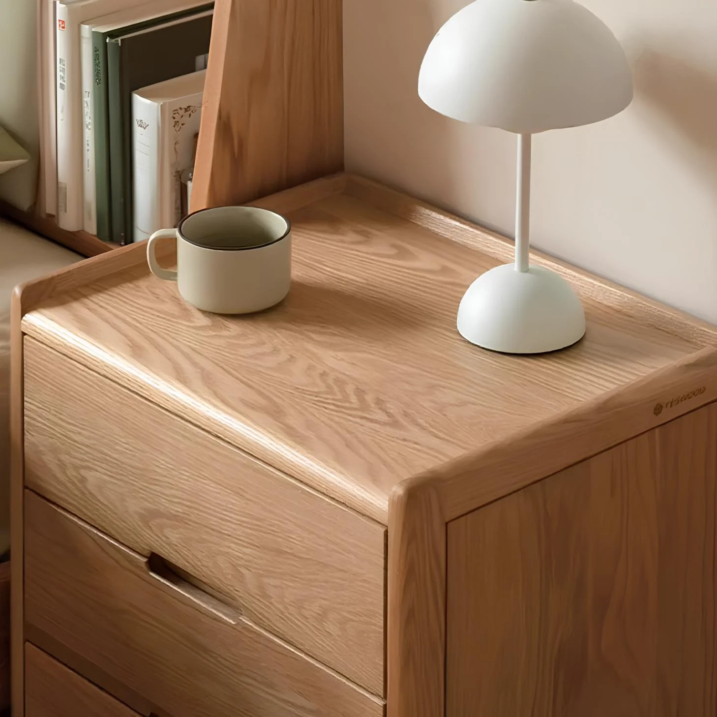 Kusel Natural Solid Oak Bedside Table - Image 7