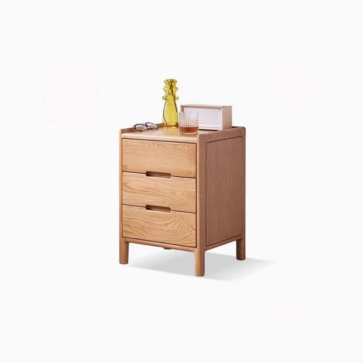 Kusel Natural Solid Oak Bedside Table - Image 9
