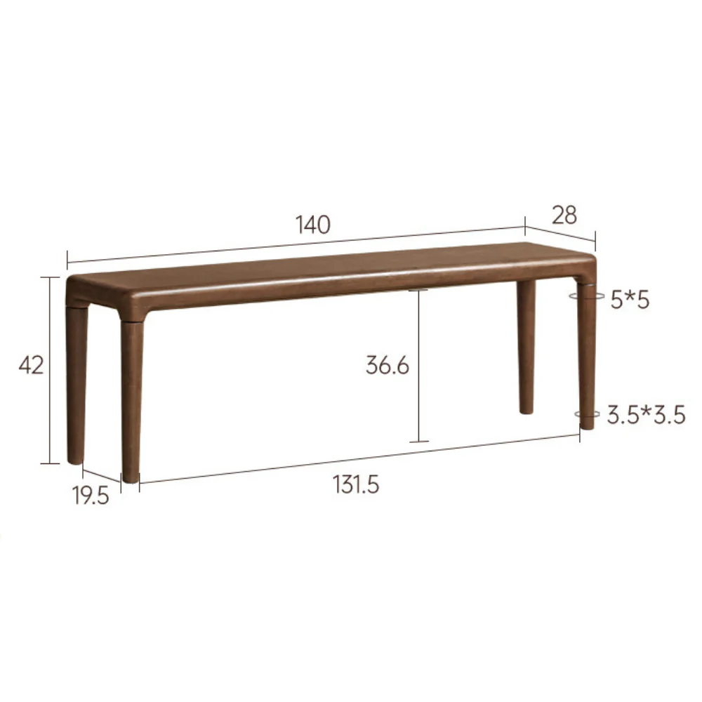 Labico Solid Rubber Wood Dining Bench - Image 13