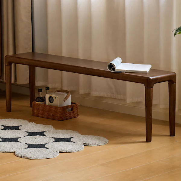 Labico Solid Rubber Wood Dining Bench - Image 4