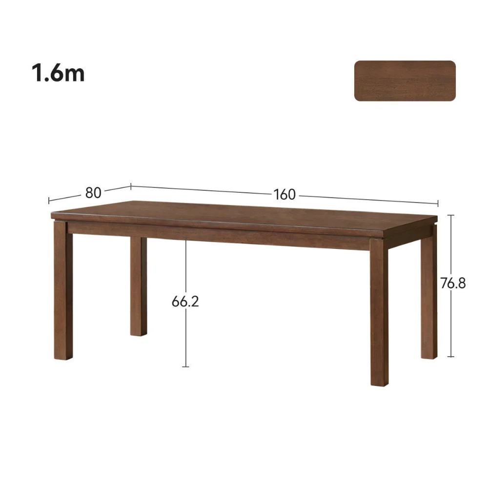 Lana Solid Rubber Wood Dining Table - Image 10
