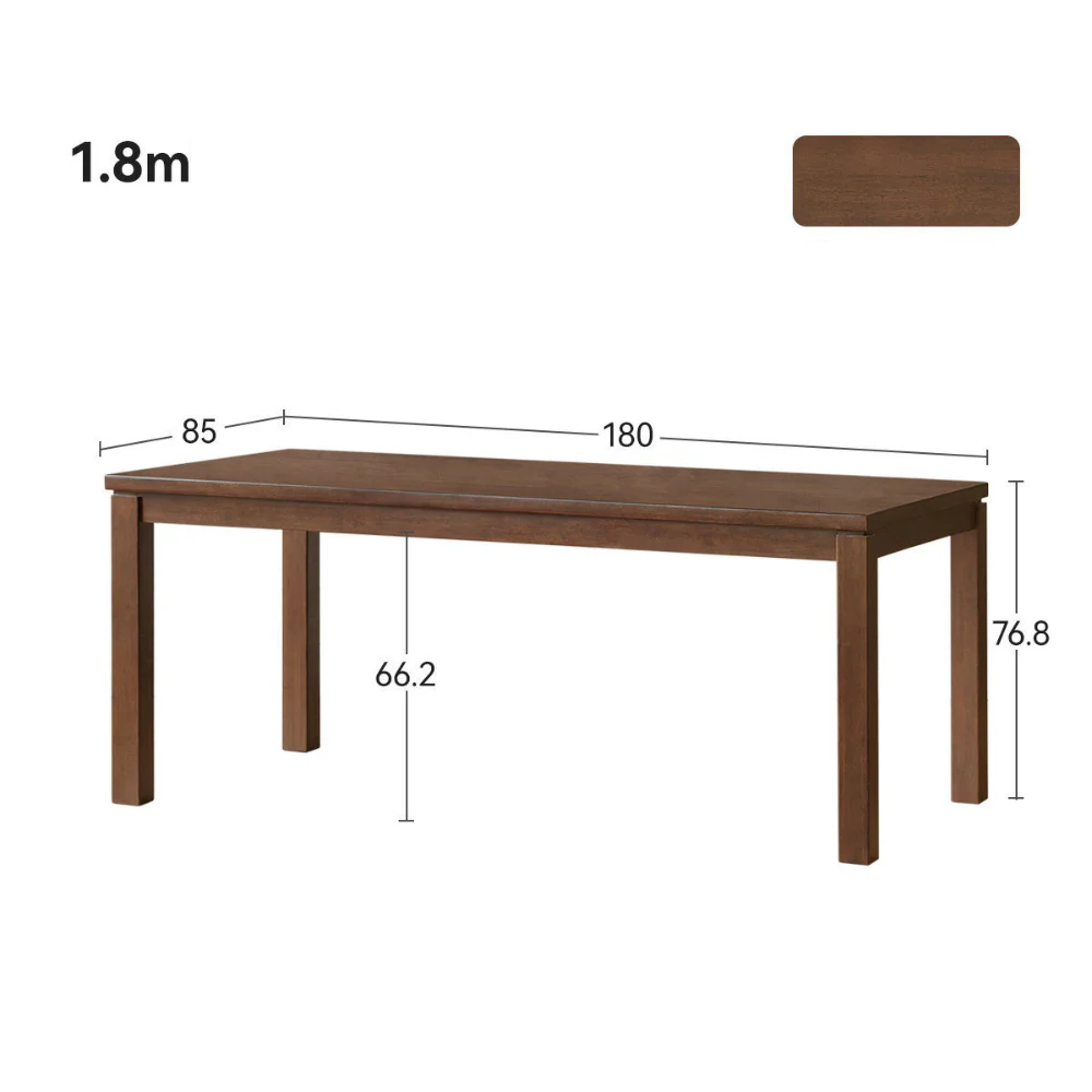 Lana Solid Rubber Wood Dining Table - Image 11