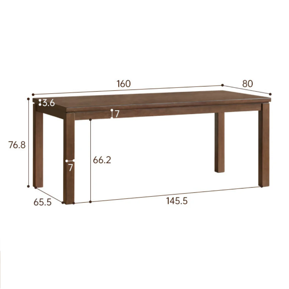 Lana Solid Rubber Wood Dining Table - Image 12